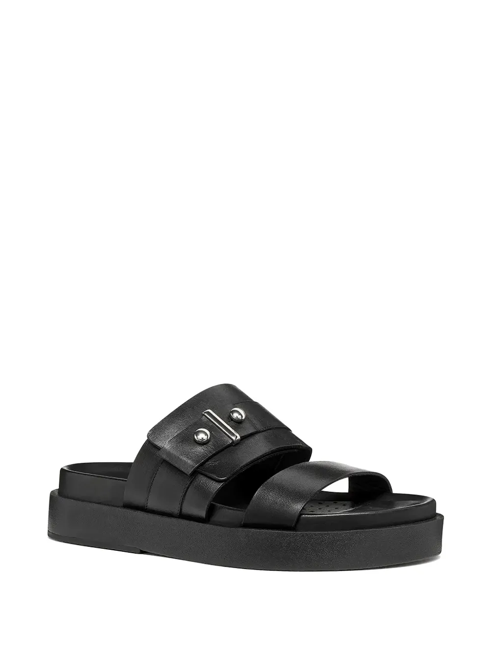 Geox Adelash H buckle-detail platform slides Zwart