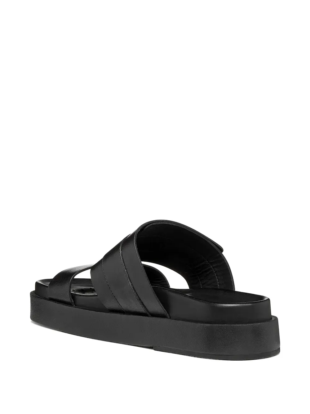 Geox Adelash H buckle-detail platform slides Zwart