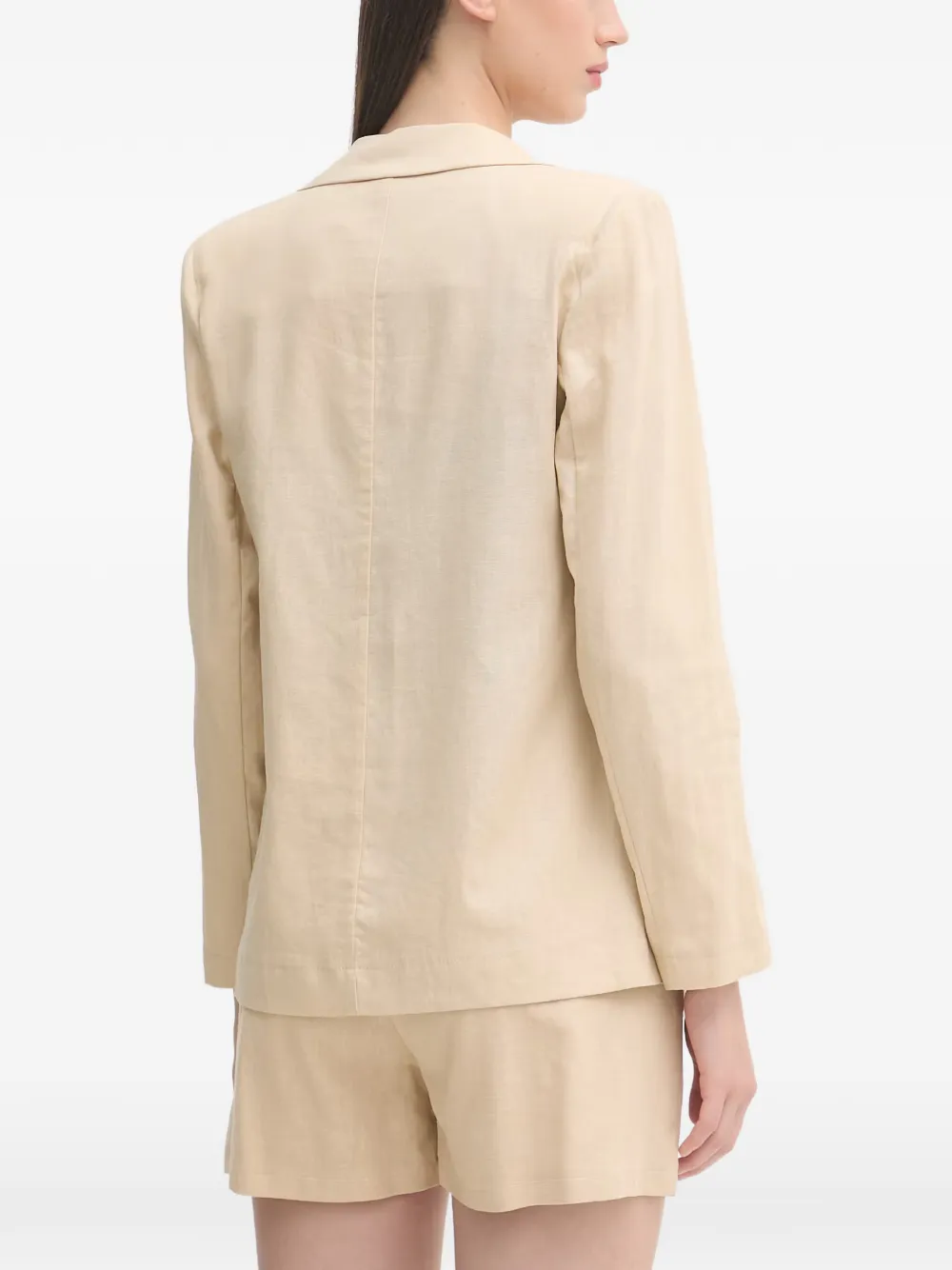 Gaudi Blazer met enkele rij knopen en gekerfde revers Beige