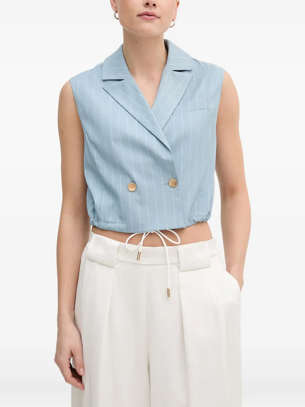 Gaudi pinstripe-pattern double-breasted top - Blu