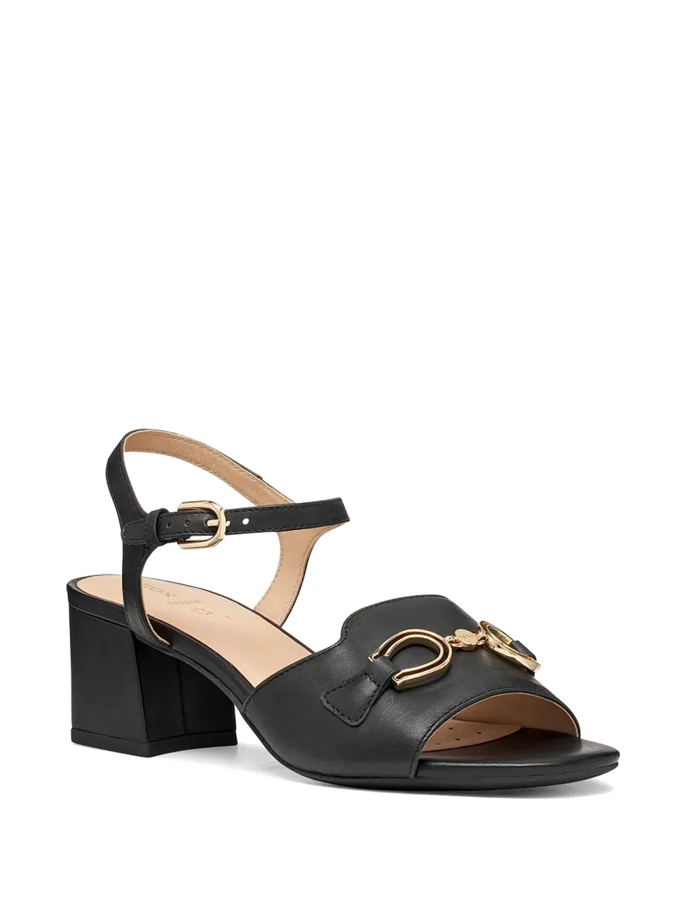 Geox 50 New Eraklia horsebit-detail buckle-fastening heeled sandals Zwart