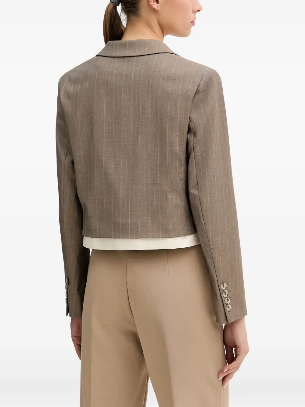 Sisley Blazer met krijtstreep Bruin