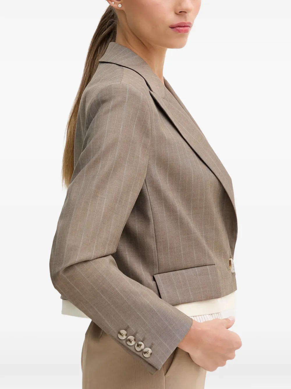 Sisley Blazer met krijtstreep Bruin