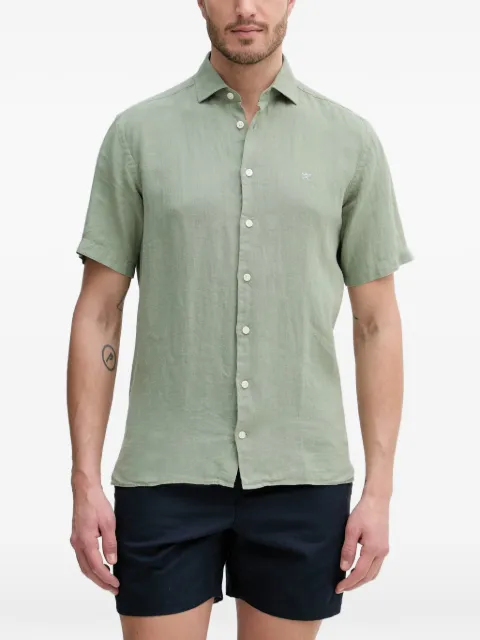 Hackett London short-sleeve logo-embroidered shirt