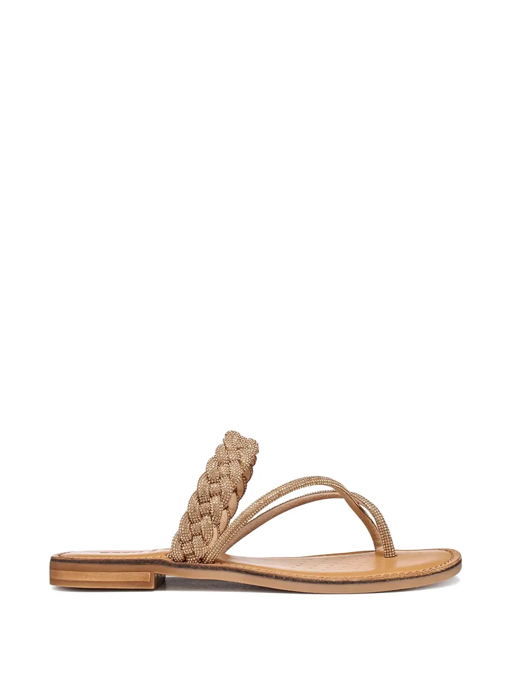 Geox Maddalusia C crystal-embellished braided sandals - Nude