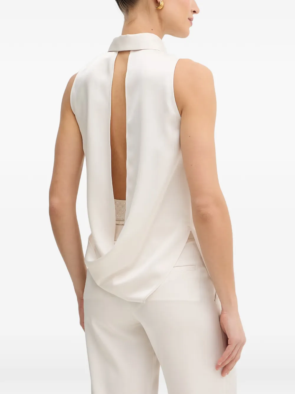 SIMONA CORSELLINI Mouwloze blouse Beige