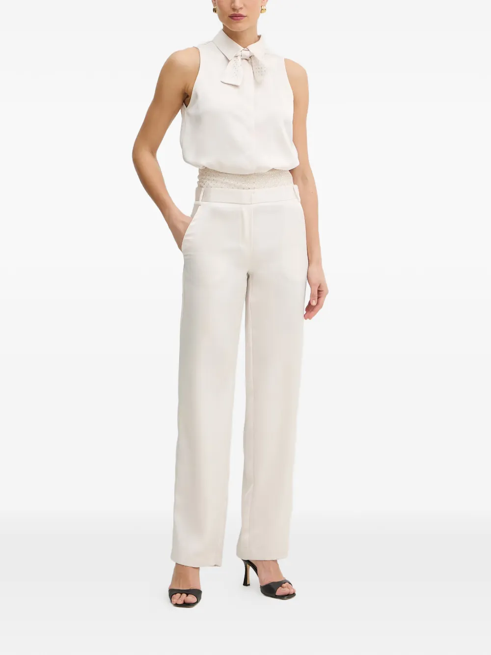 SIMONA CORSELLINI Mouwloze blouse Beige