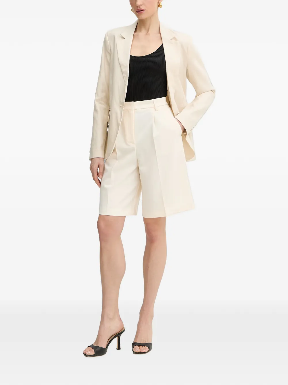 Silvian Heach Blazer met enkele rij knopen en gekerfde revers Beige