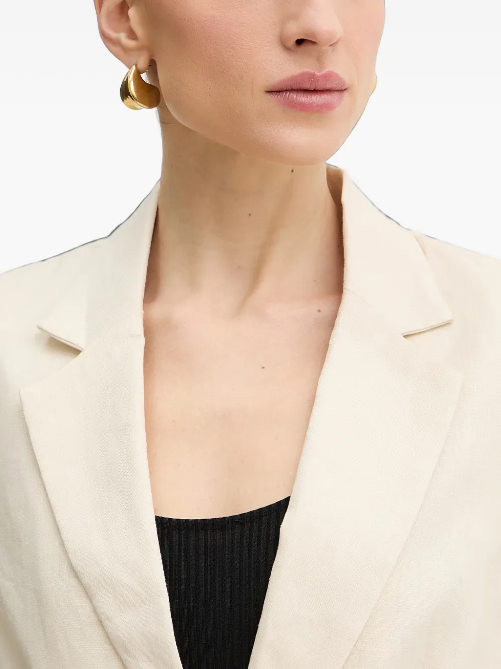 Silvian Heach Blazer met enkele rij knopen en gekerfde revers Beige