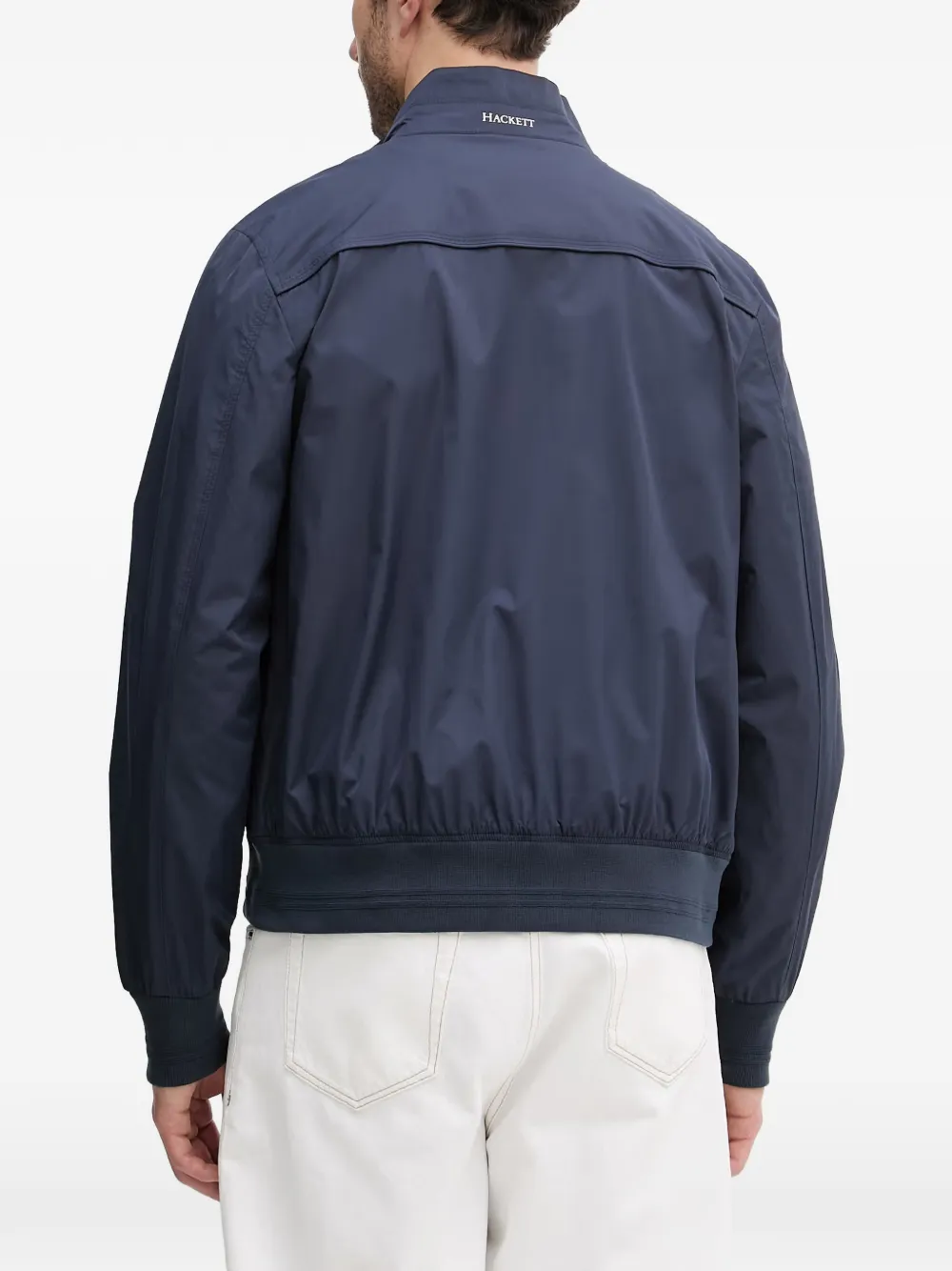 Hackett London Jack met geborduurd logo en rits Blauw