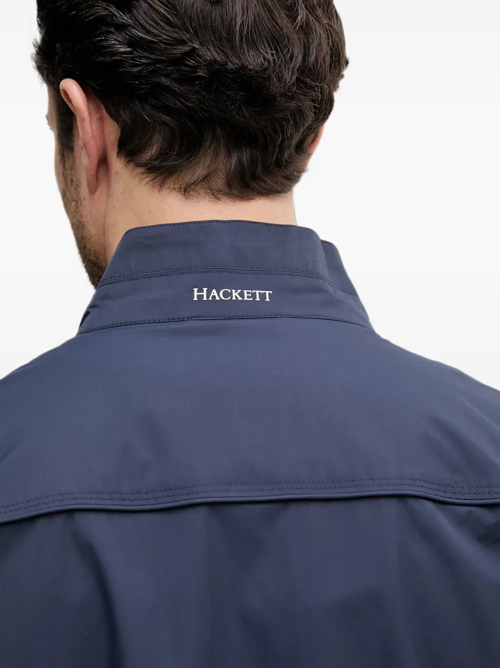 Hackett London Jack met geborduurd logo en rits Blauw