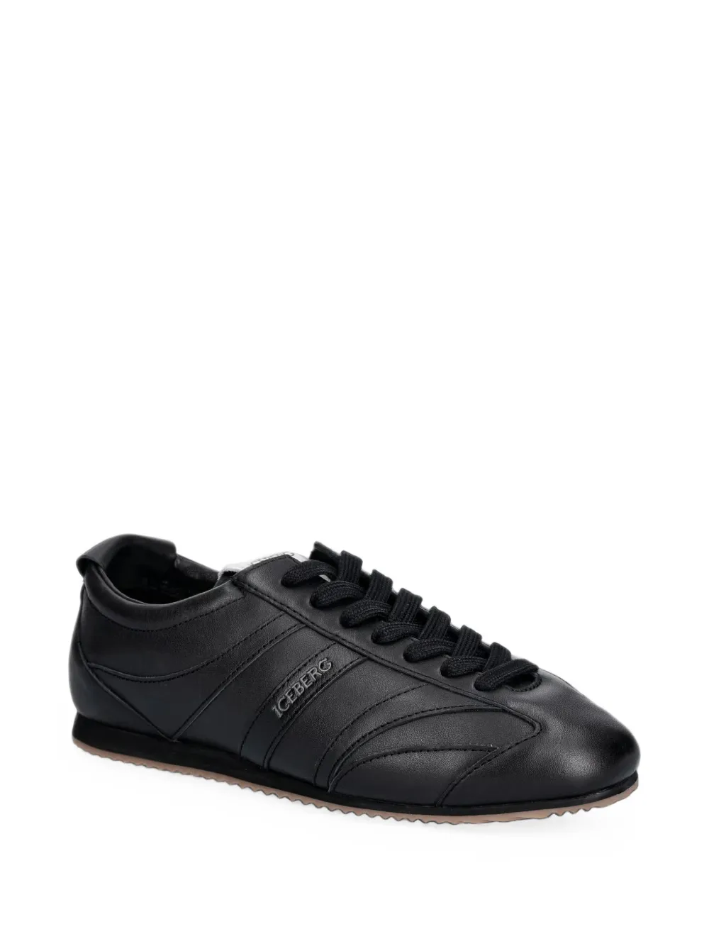 Iceberg logo-print panelled sneakers Zwart