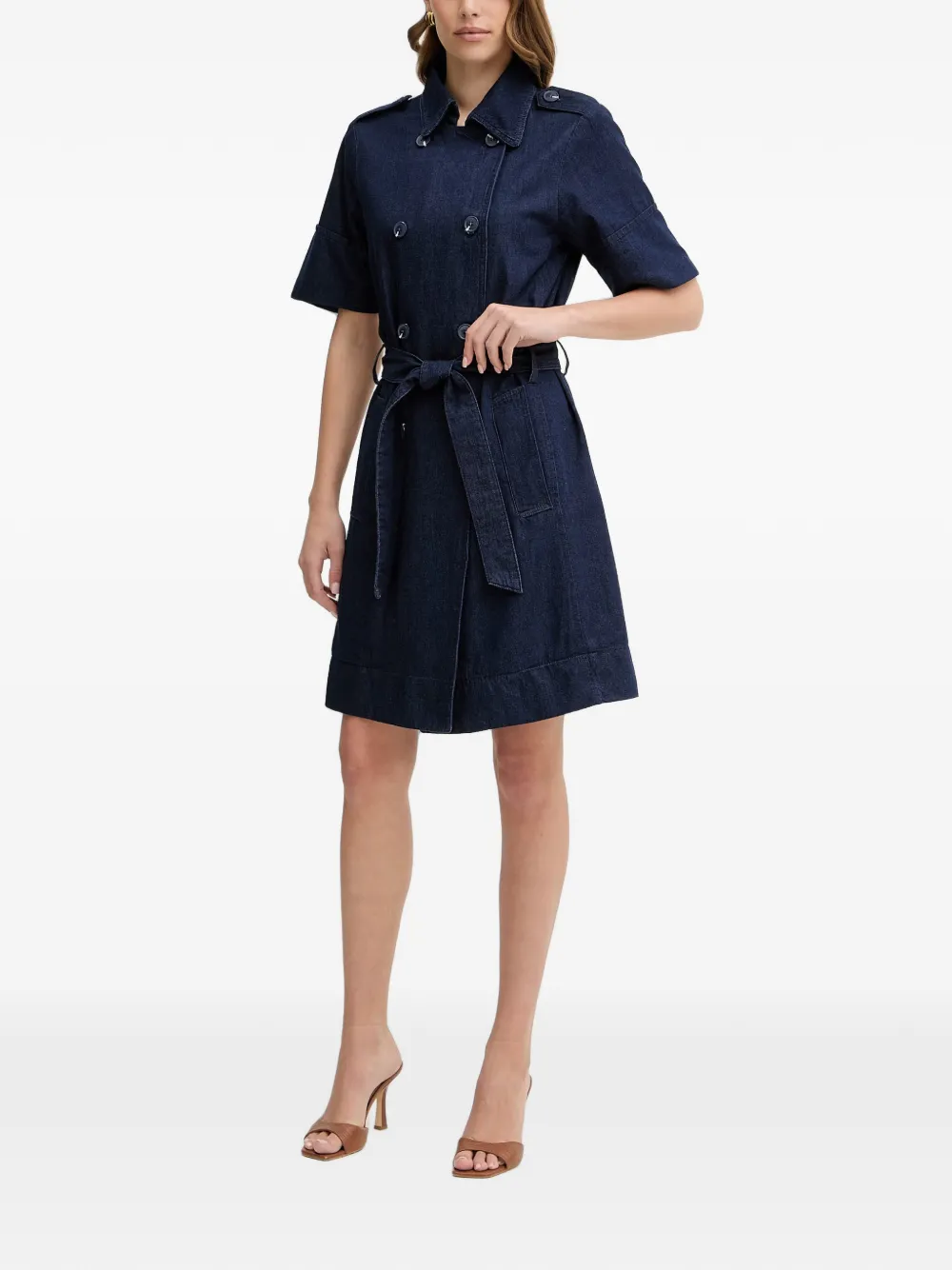 Silvian Heach Mini-jurk met ceintuur en dubbele rij knopen Blauw