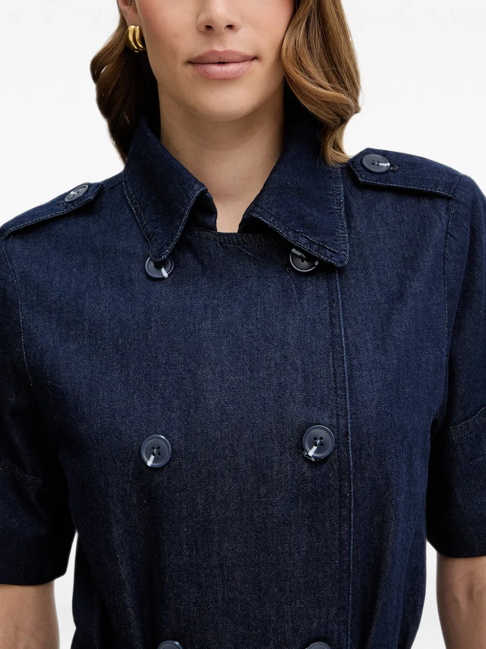 Silvian Heach Mini-jurk met ceintuur en dubbele rij knopen Blauw