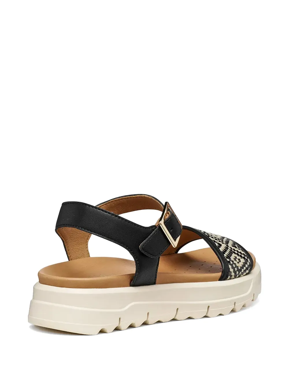 Geox Xand 2.1s geometric-pattern buckled sandals Zwart