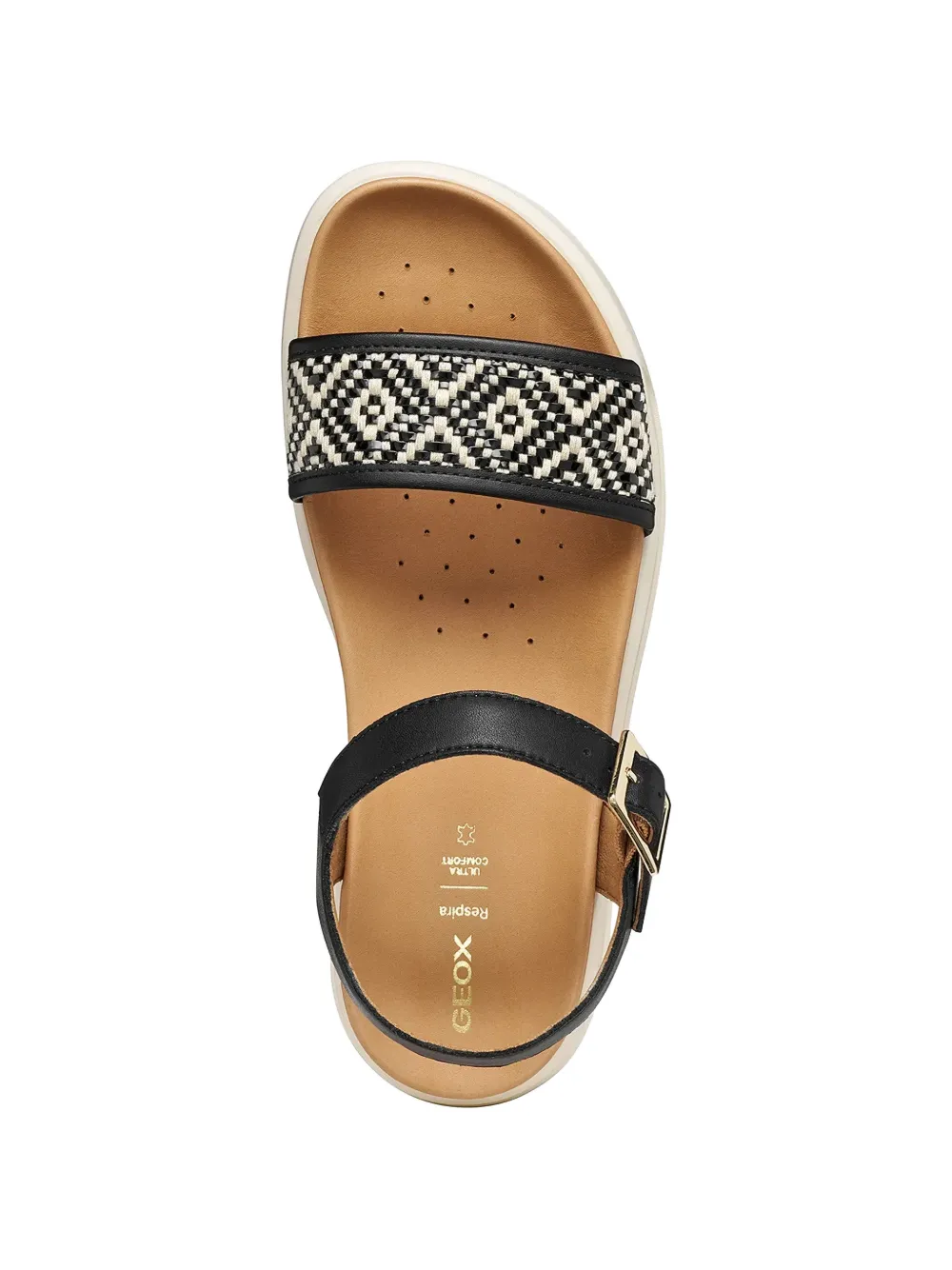 Geox Xand 2.1s geometric-pattern buckled sandals Zwart
