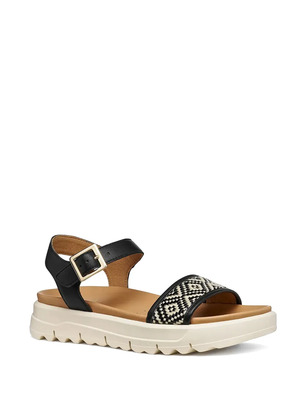 Geox Xand 2.1s geometric-pattern buckled sandals Zwart