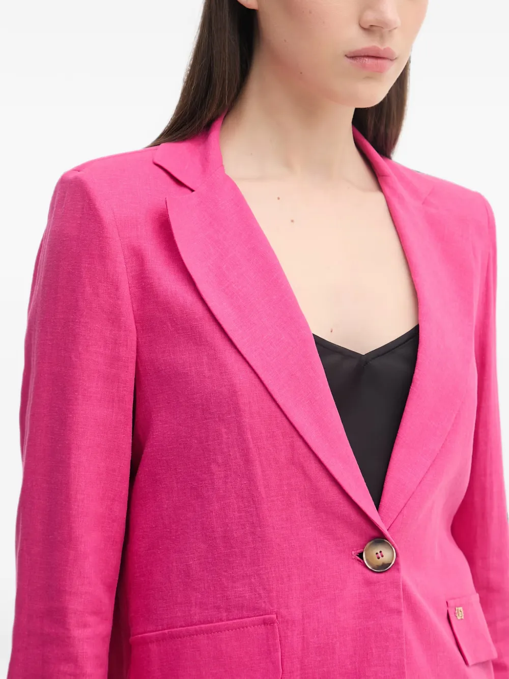 Gaudi Blazer met enkele rij knopen en gekerfde revers Roze