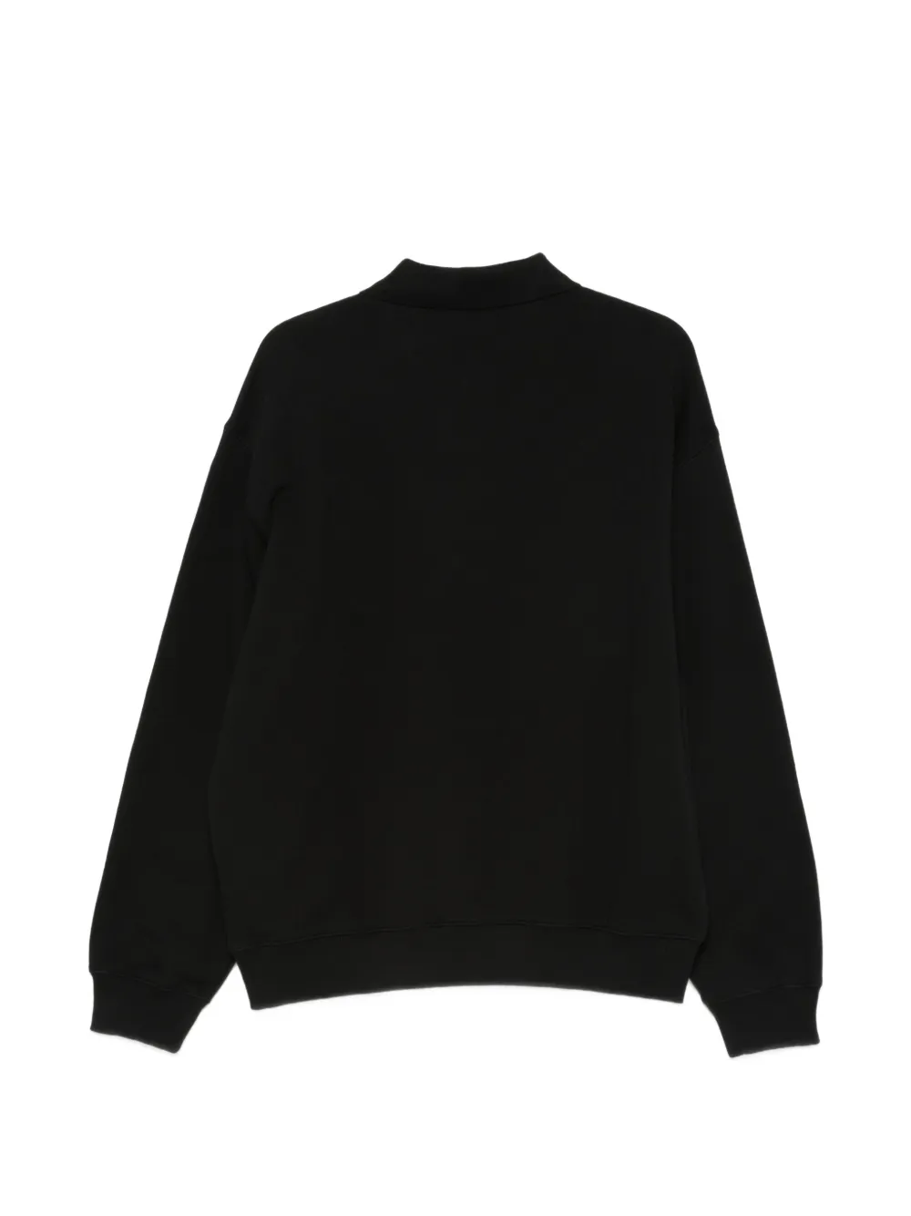 Carhartt WIP Label poloshirt met lange mouwen en geborduurd logo Zwart