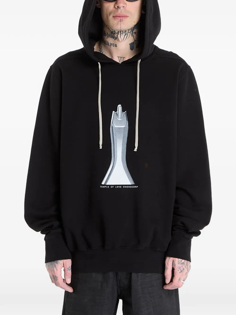 Rick Owens DRKSHDW oversized printed hoodie - Nero