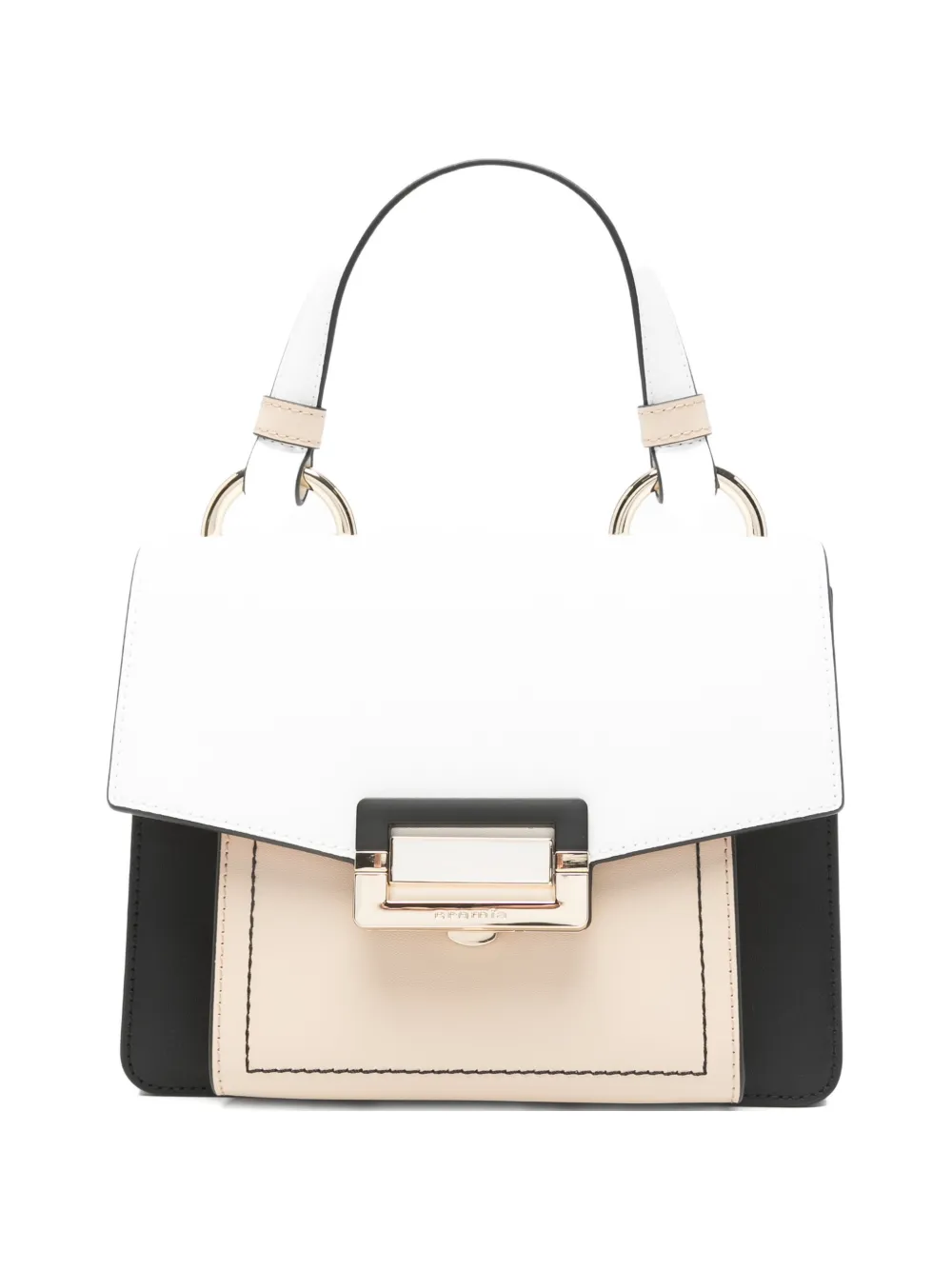 cromia colour-block leather tote bag - Bianco