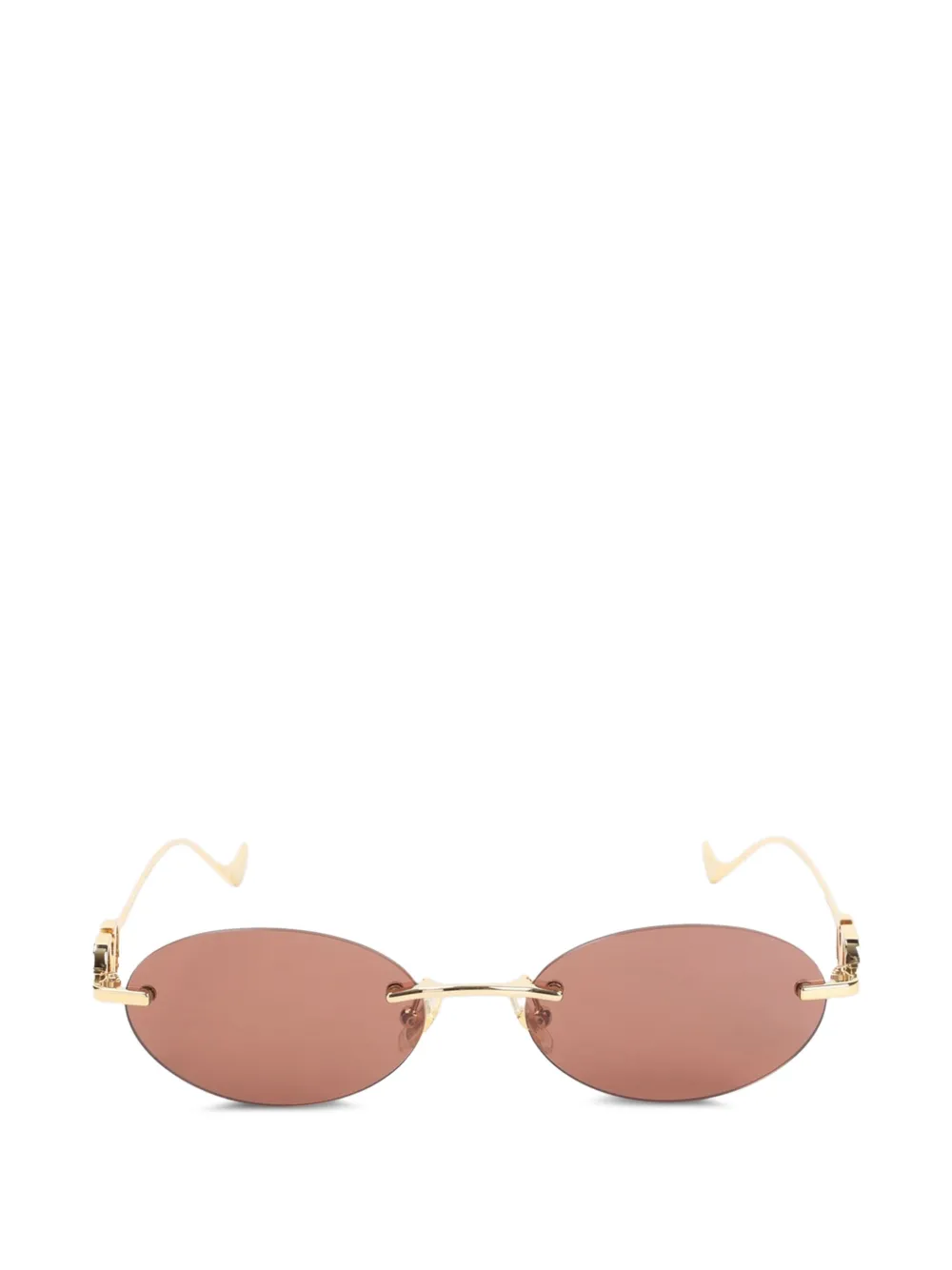 VALENTINO GARAVANI EYEWEAR logo oval-frame sunglasses - Oro