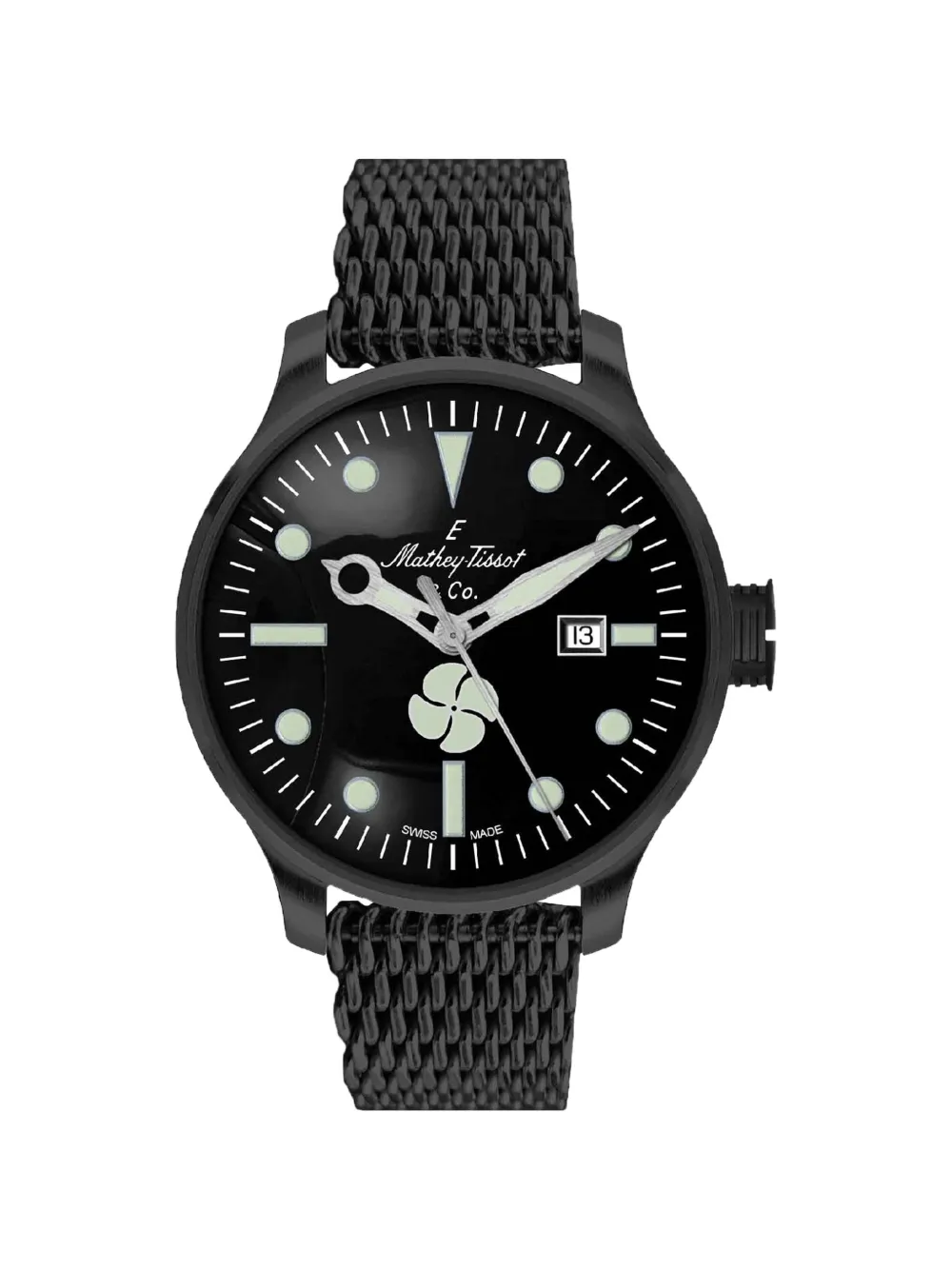 Mathey Tissot Elica mesh-strap 43mm watch - Nero