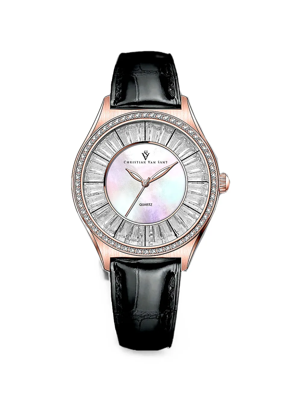 CHRISTIAN VAN SANT Luna crystal-embellished 40mm watch - Bianco