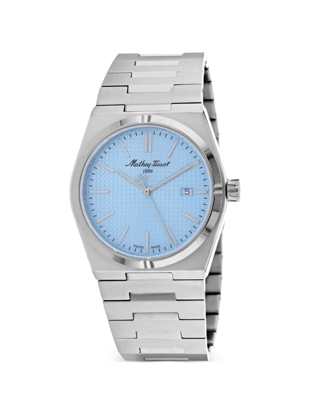 Mathey Tissot Zoltan waffle-dial 40mm watch - Blu