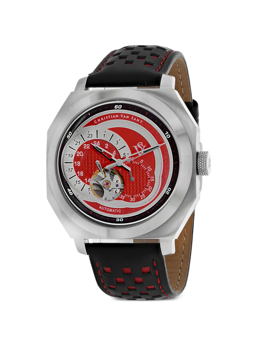 CHRISTIAN VAN SANT Machina Skeleton 42mm - Rosso