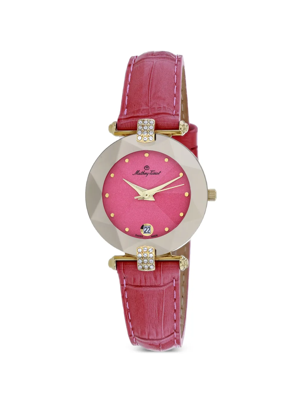 Mathey Tissot Pyramide crystal-embellished 26mm watch - Rosa