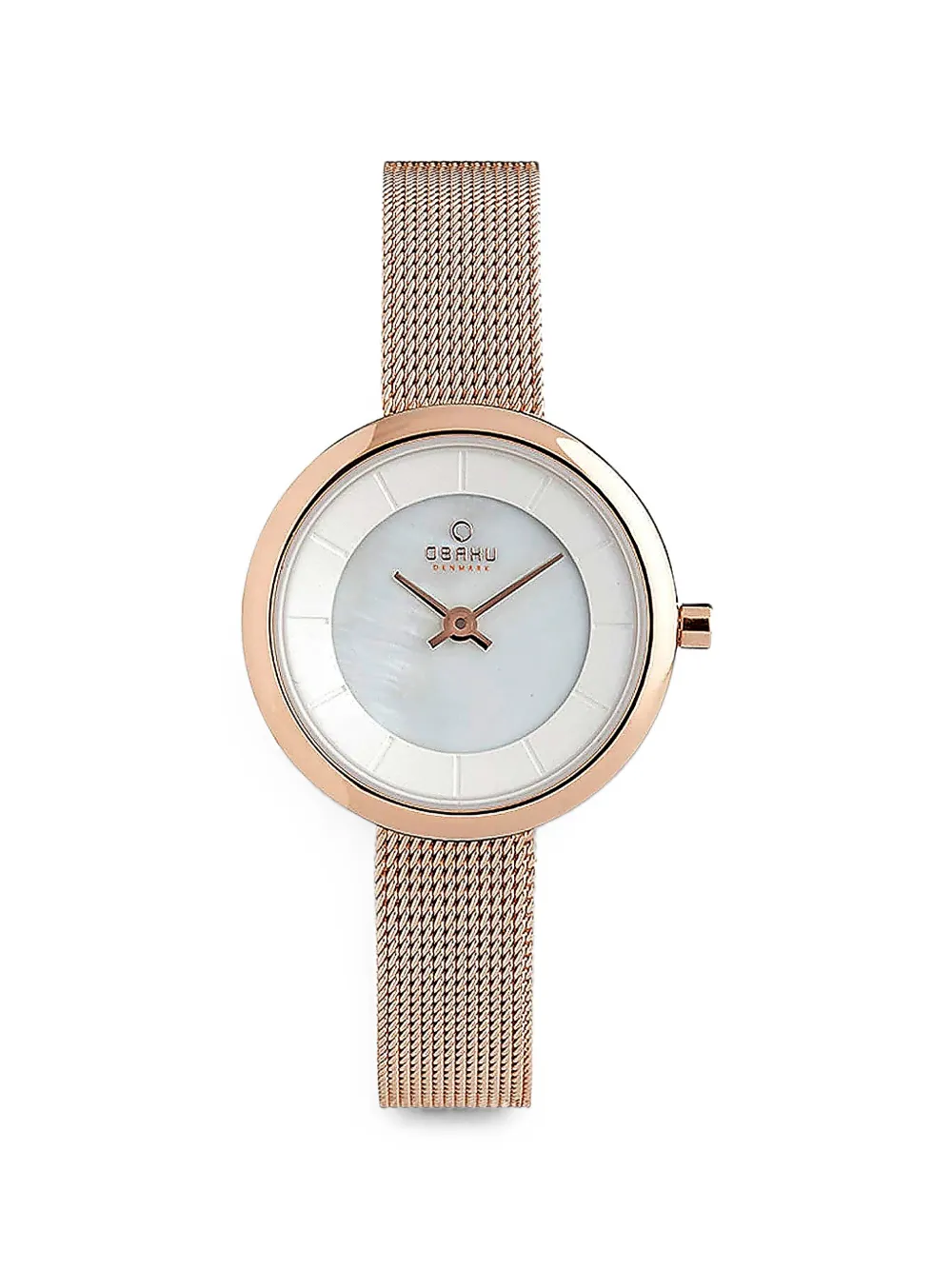 OBAKU Stille mesh-bracelet 26mm watch - Silber