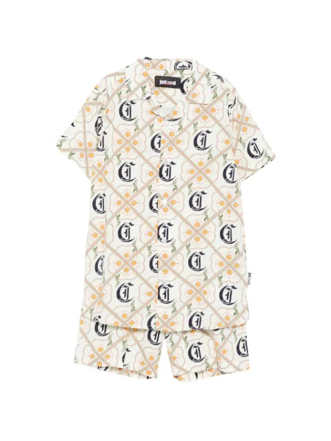 Just Cavalli patterned shirt and shorts set
