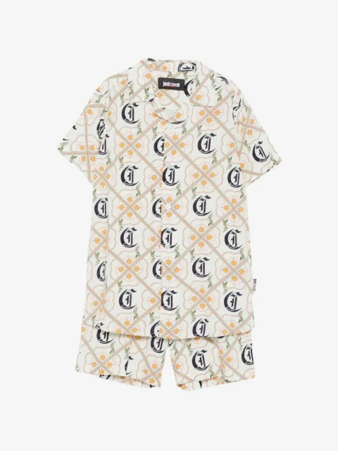 Just Cavalli patterned shirt and shorts set