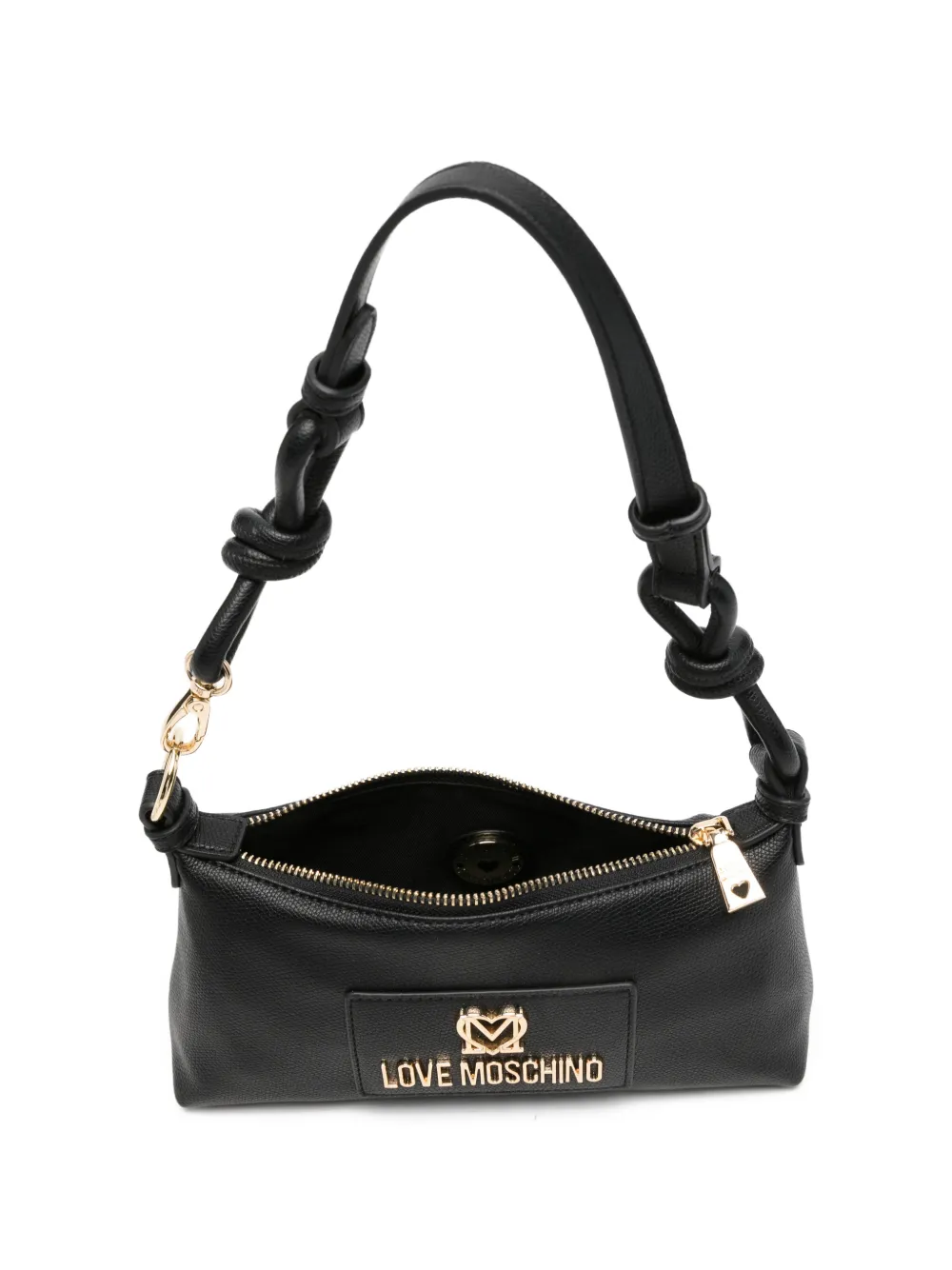 Love Moschino Schoudertas met logoplakkaat Zwart
