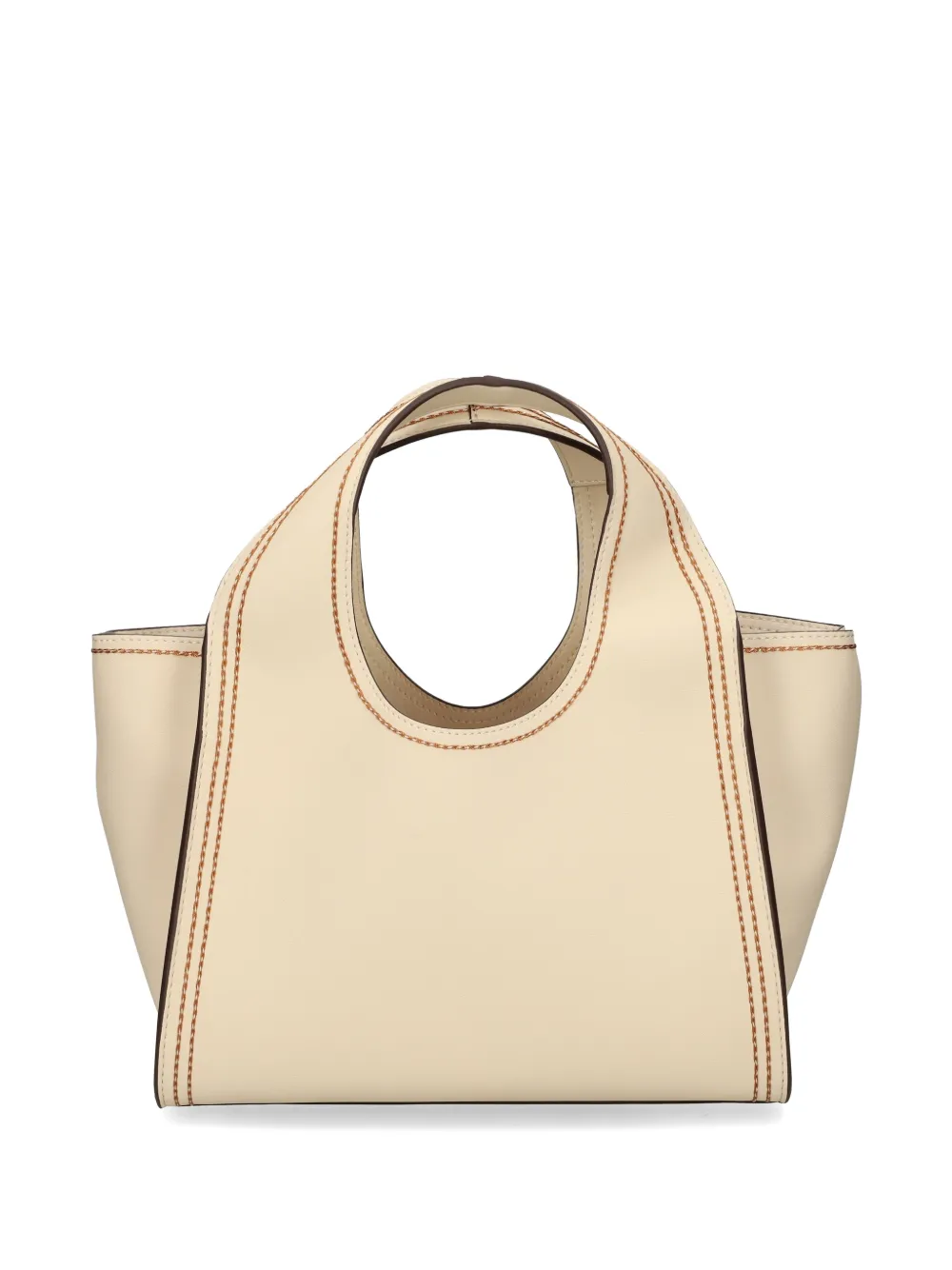 Love Moschino Shopper met stiksel en logoplakkaat Beige