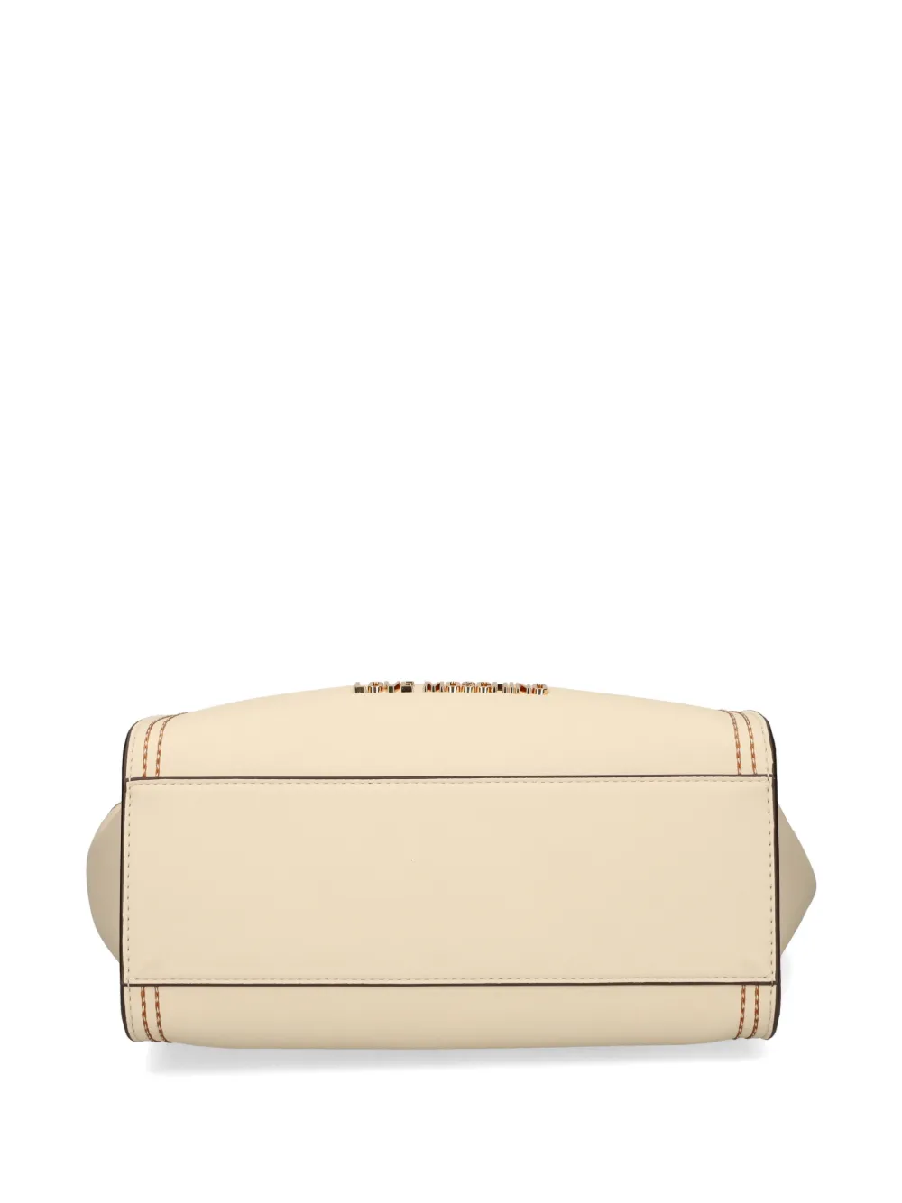 Love Moschino Shopper met stiksel en logoplakkaat Beige