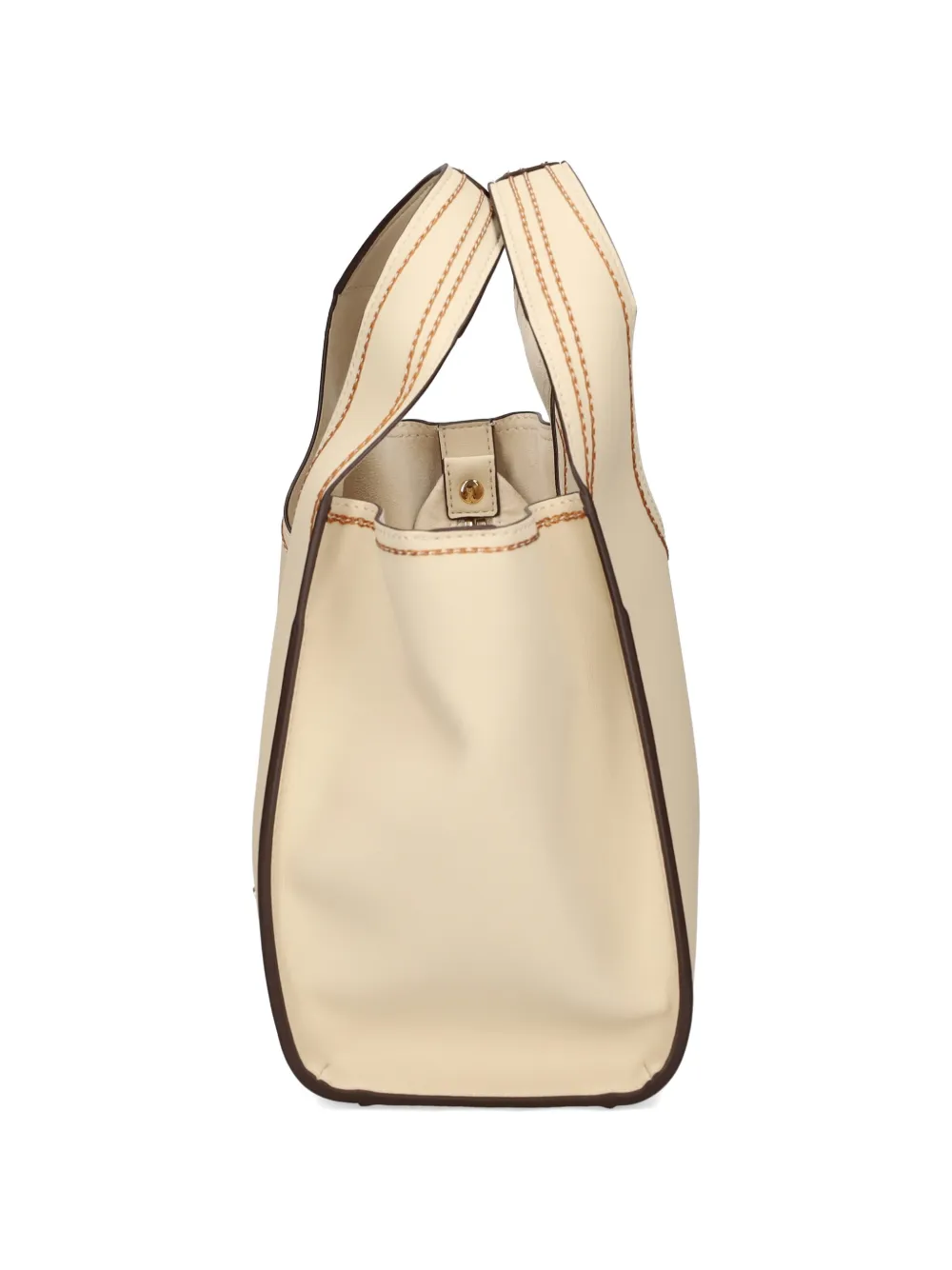 Love Moschino Shopper met stiksel en logoplakkaat Beige