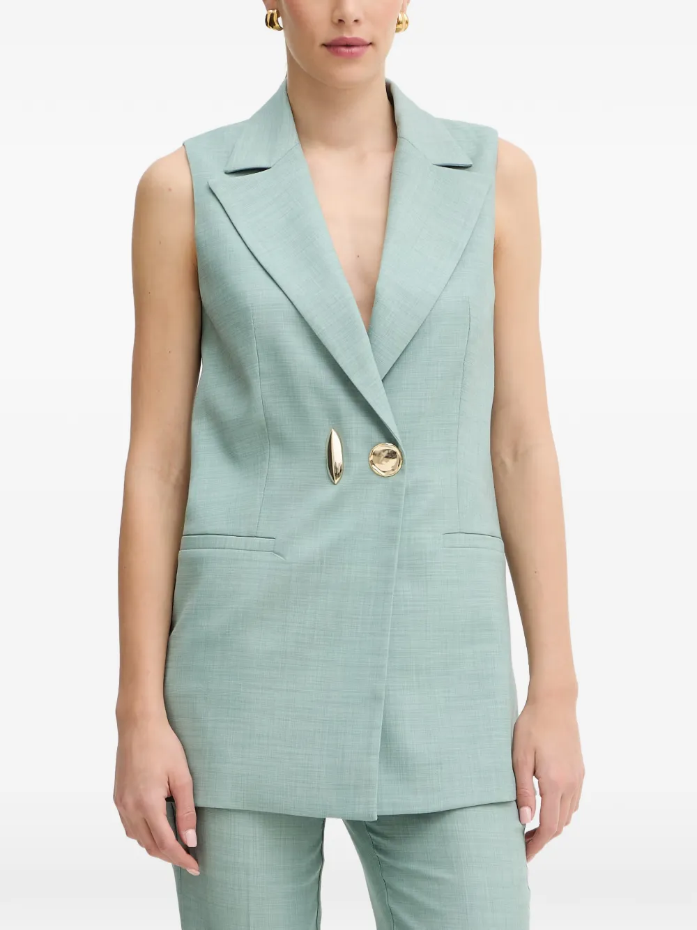 SIMONA CORSELLINI embellished-button waistcoat - Grün