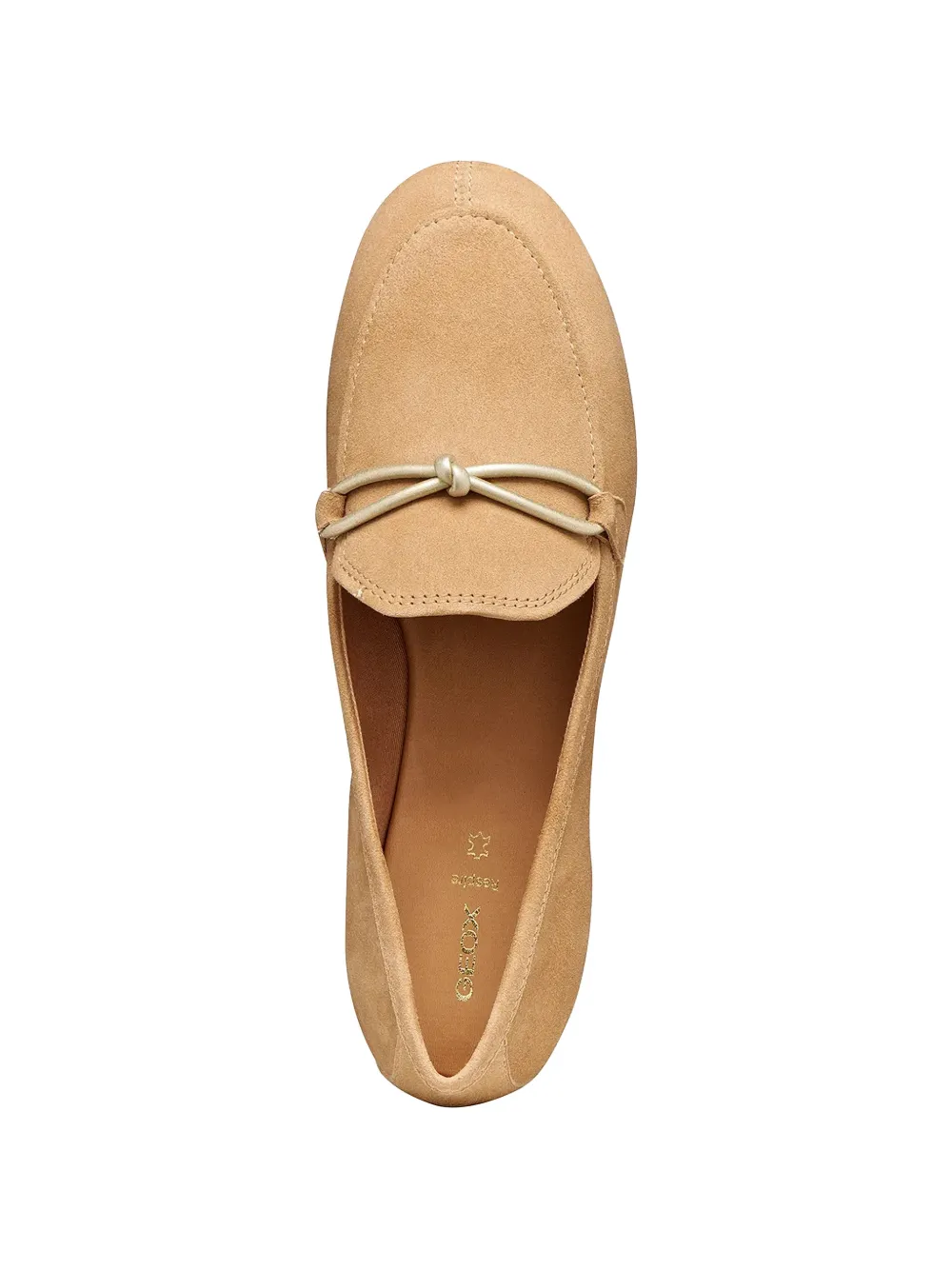 Geox New Palmaria suède loafers met geknoopt detail Beige