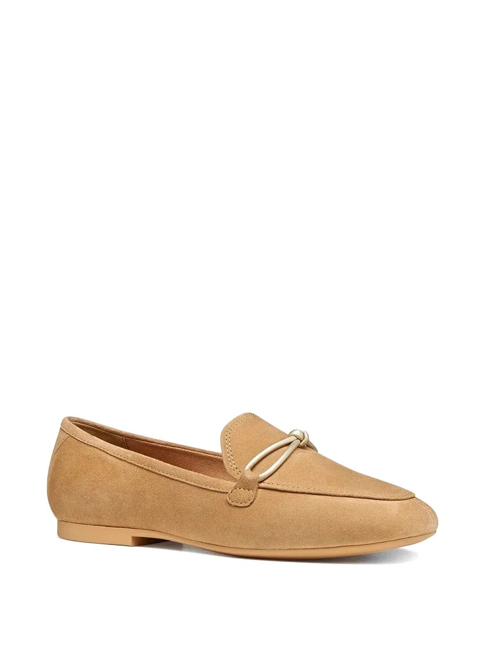 Geox New Palmaria suède loafers met geknoopt detail Beige