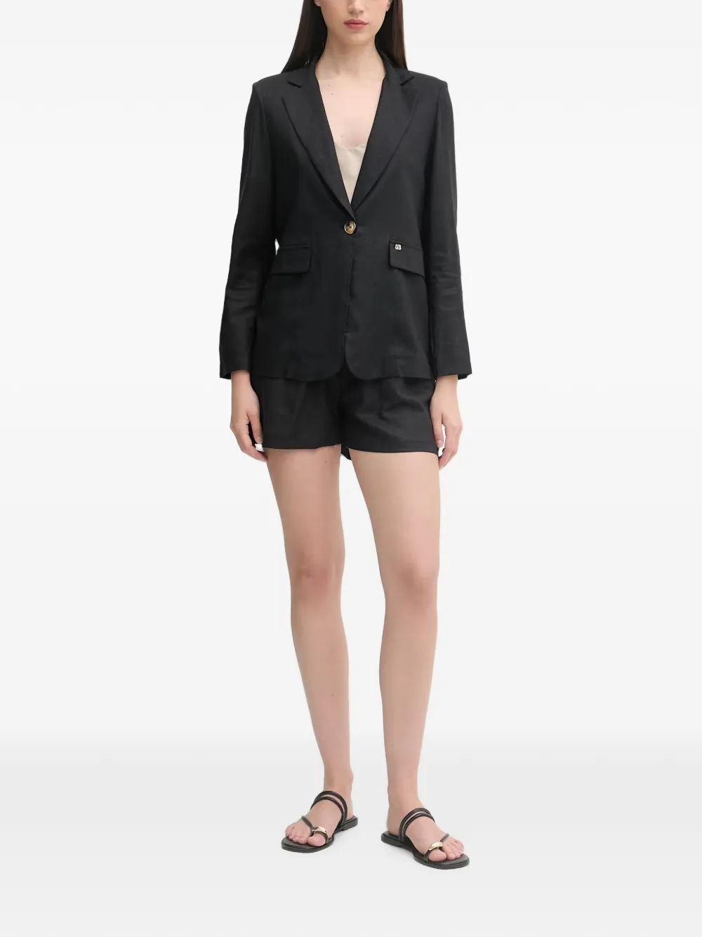 Gaudi Blazer met enkele rij knopen en gekerfde revers Zwart