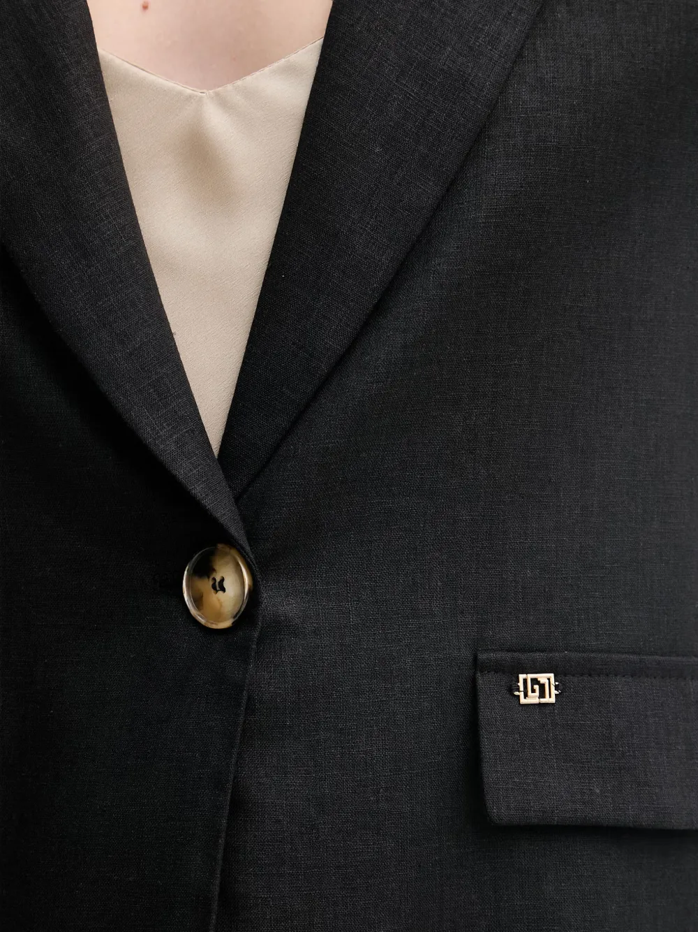 Gaudi Blazer met enkele rij knopen en gekerfde revers Zwart