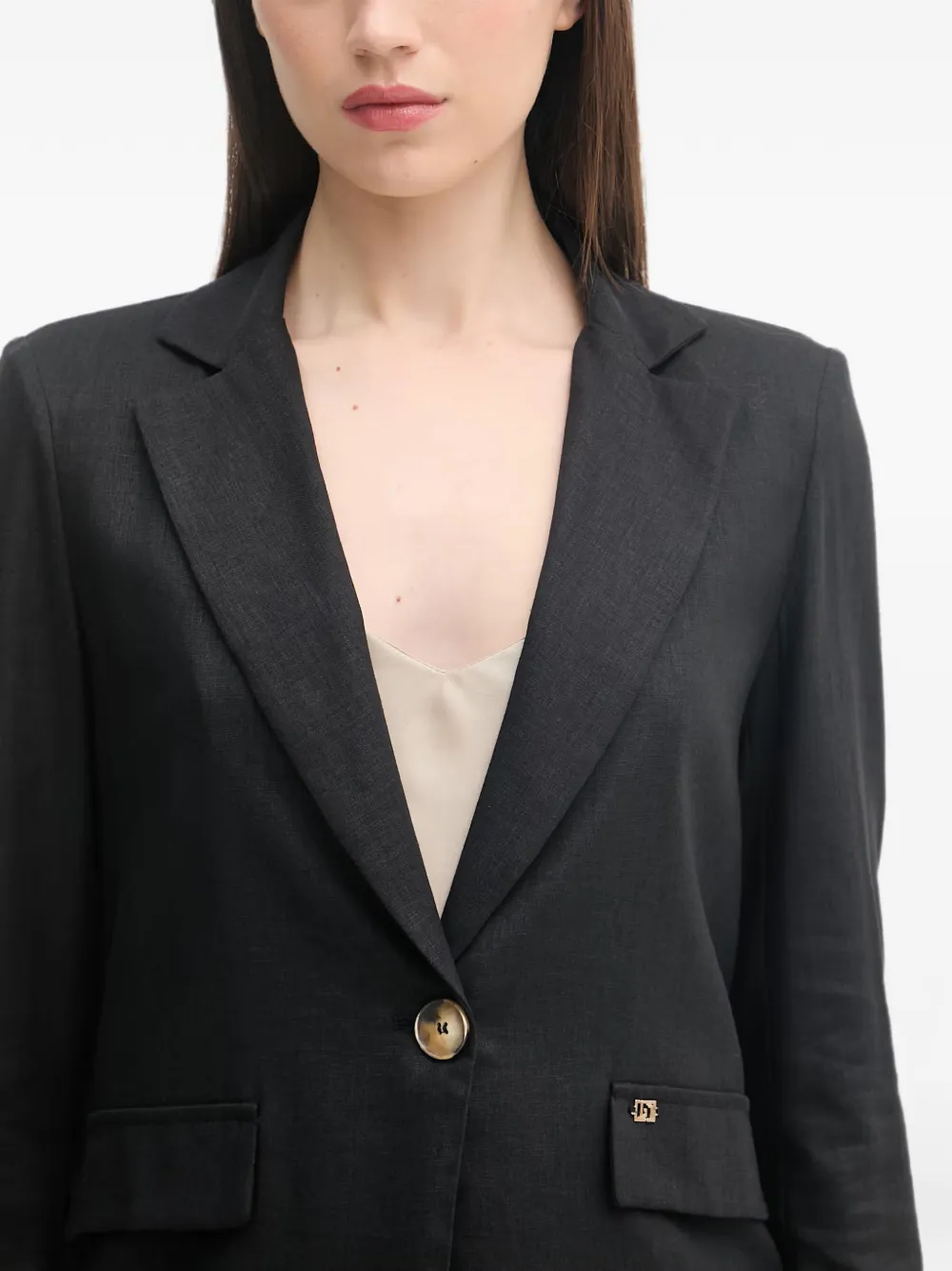 Gaudi Blazer met enkele rij knopen en gekerfde revers Zwart