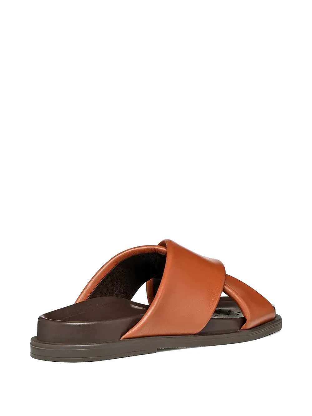 Geox Adelash cross-strap leather slides Bruin