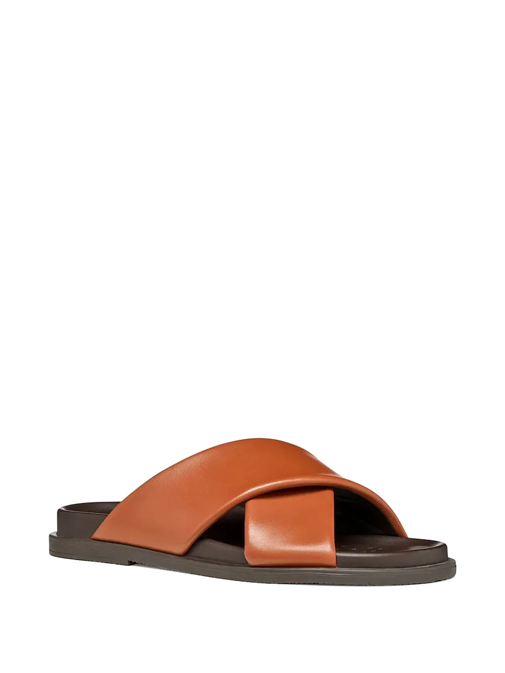 Geox Adelash cross-strap leather slides Bruin