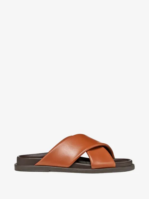 Geox Adelash cross-strap leather slides