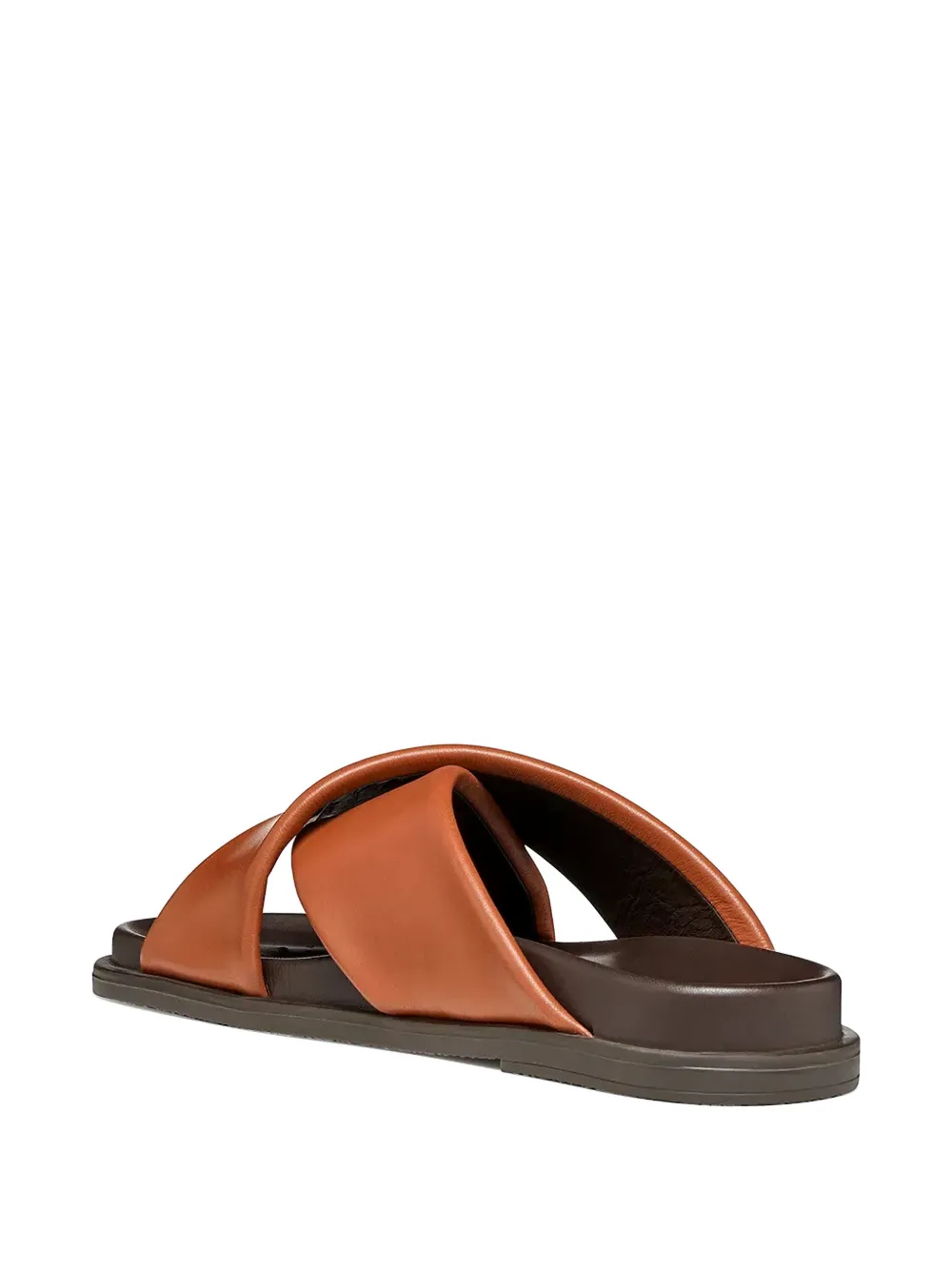 Geox Adelash cross-strap leather slides Bruin