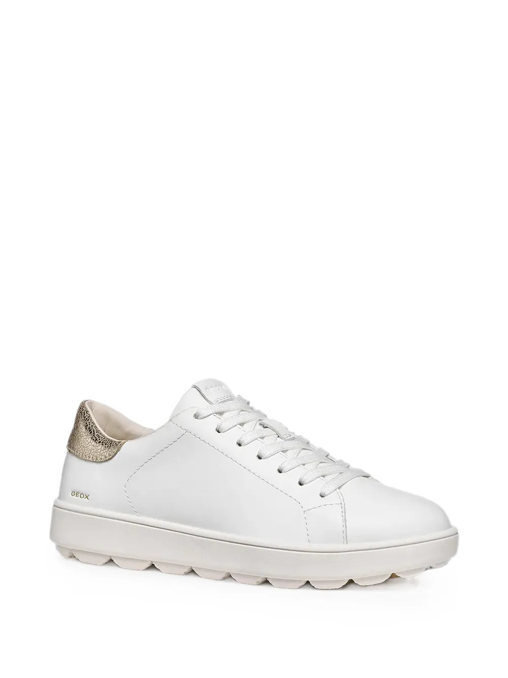 Geox Spherica Ecub-1 B metallic-effect heel-counter sneakers Wit