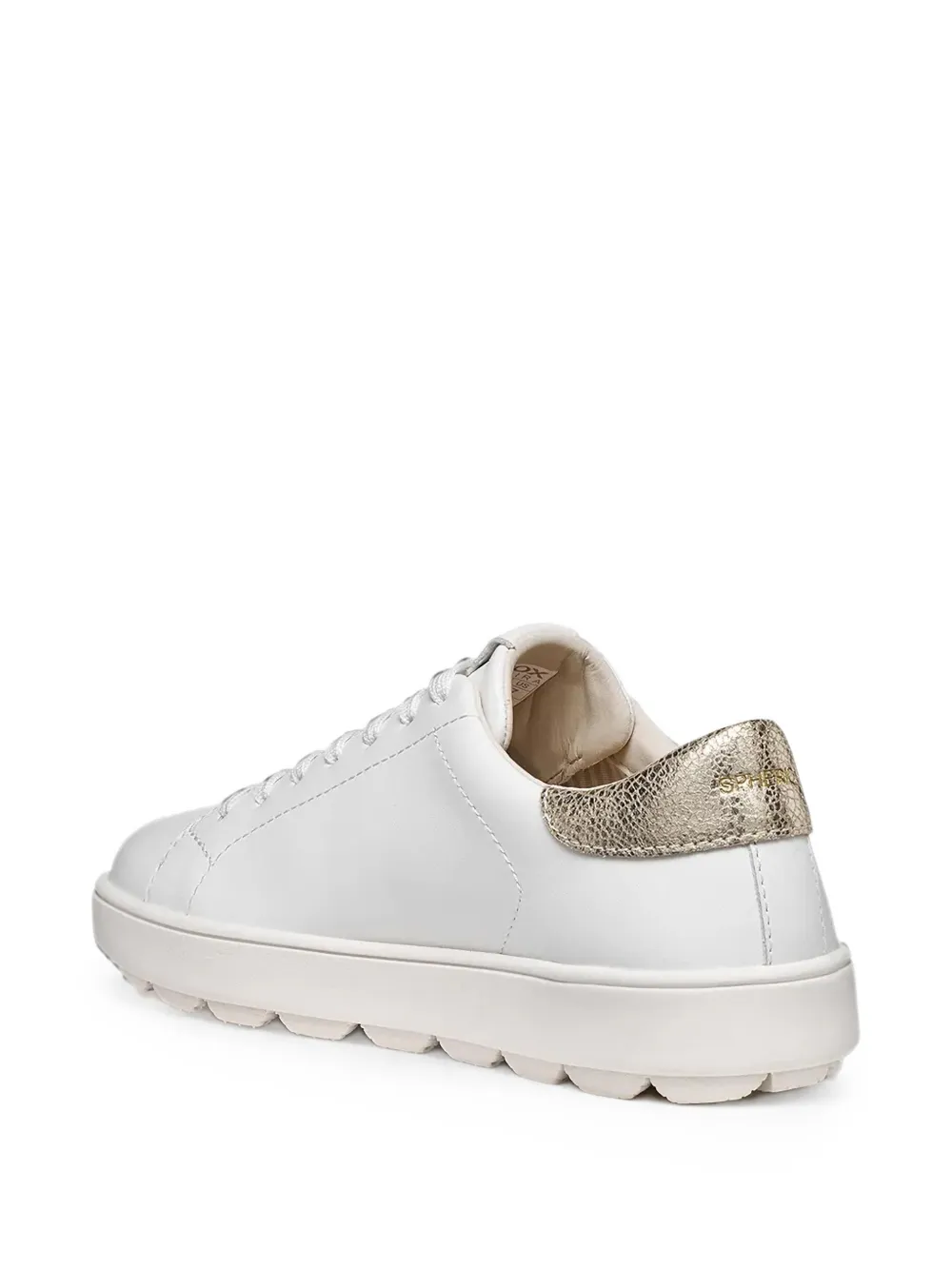 Geox Spherica Ecub-1 B metallic-effect heel-counter sneakers Wit